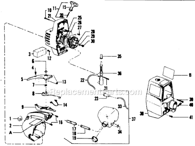 Page D Diagram and Parts List for YP130  Weed Eater Trimmer